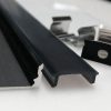 Kanal for Philips Hue LED-strips i sort alu og diffusor 2410 2m