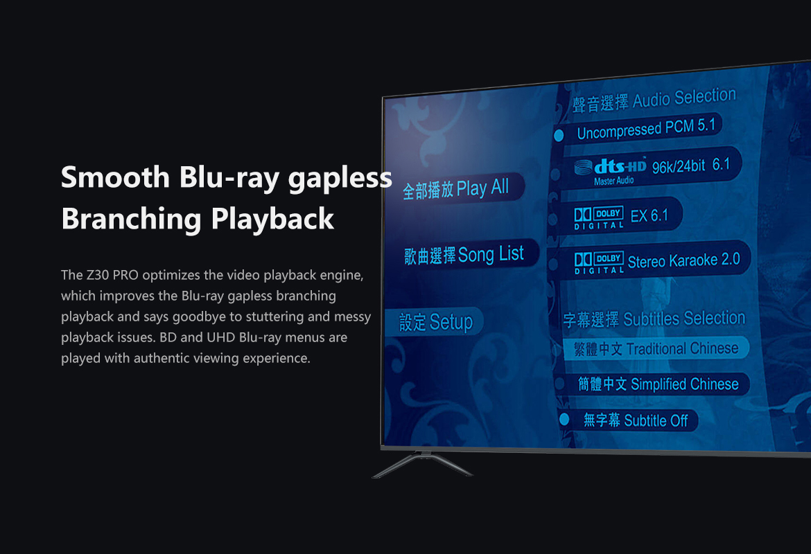 Blu-ray menyavspilling på Zidoo Z30 Pro