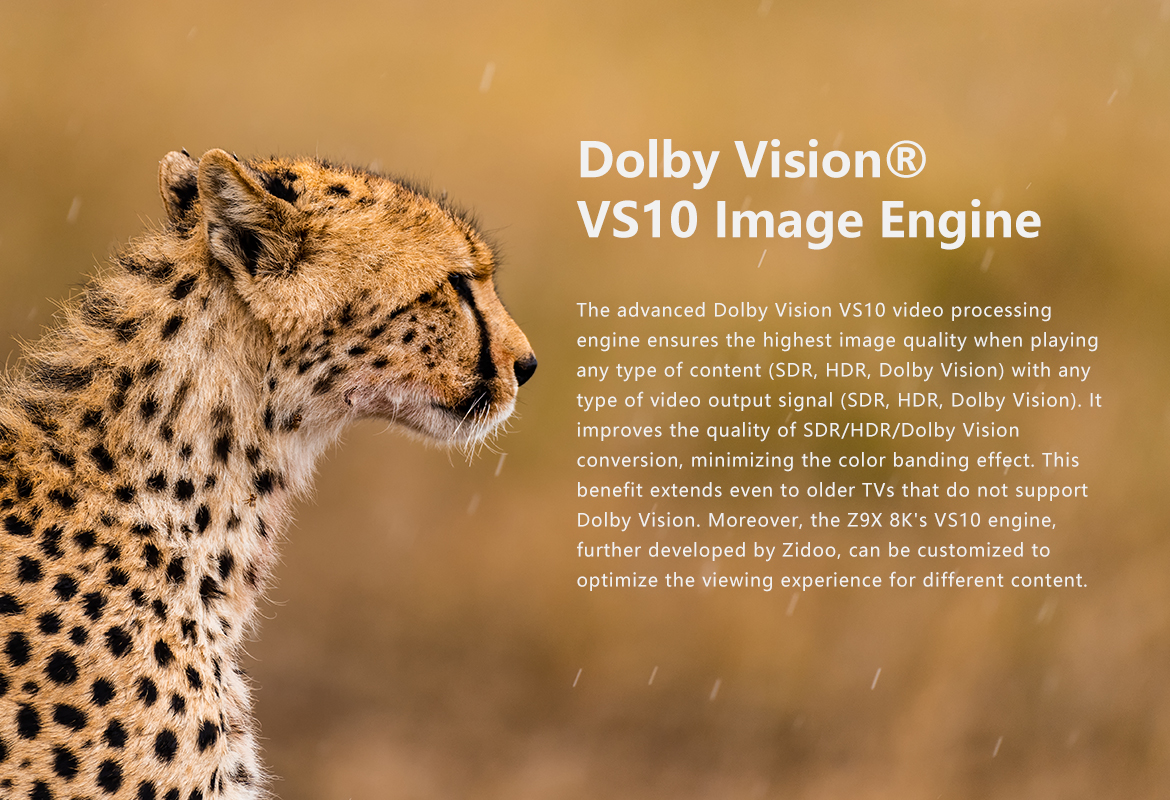 Dolby Vision VS10 Image Engine på Zidoo Z9X 8K
