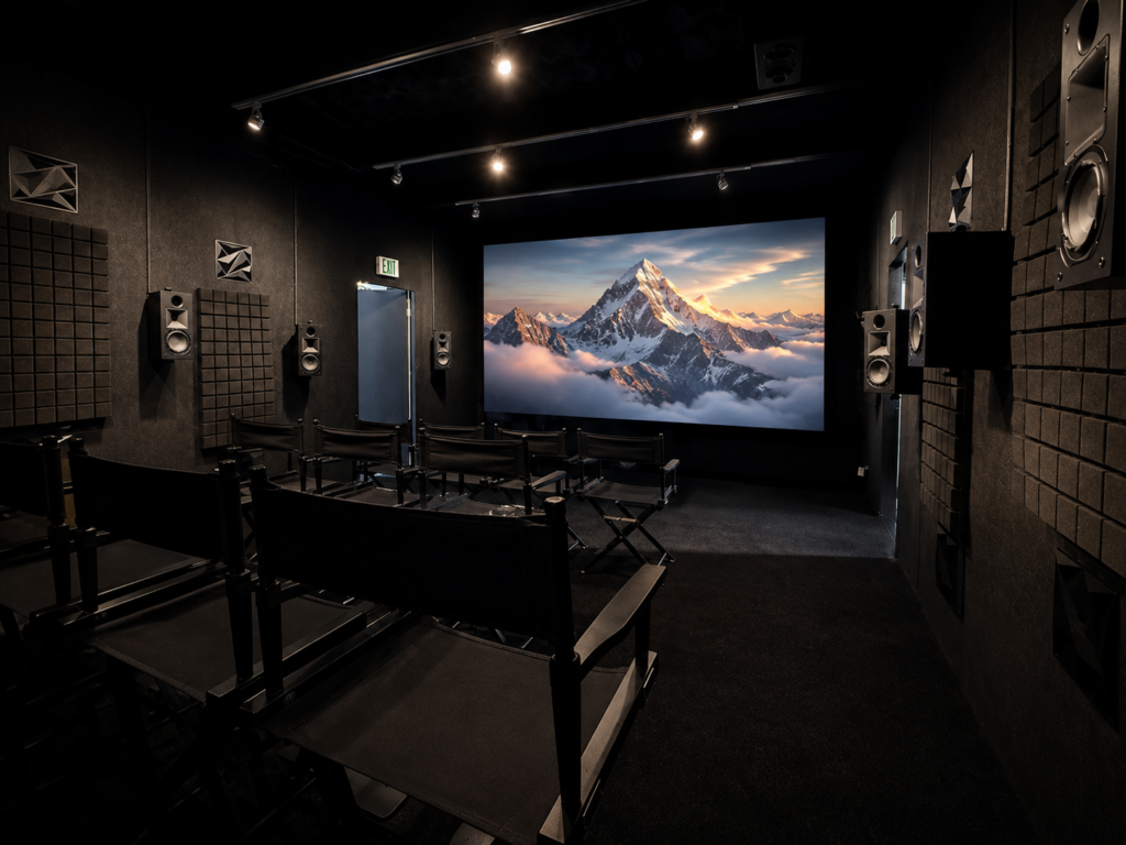 Alcons Sound Room 9 med DreamScreen CoreX1-lerret og bilde fra Christie Griffyn