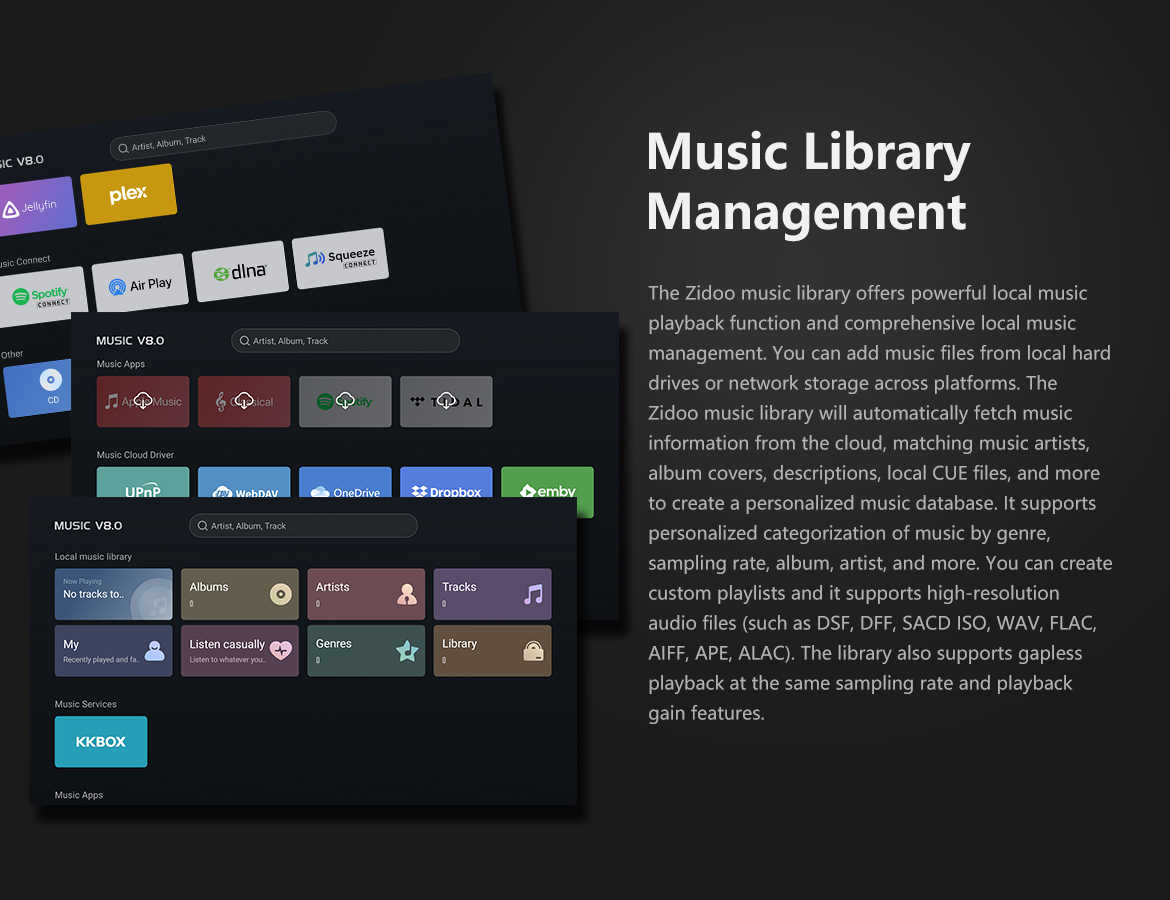 Music Library på Zidoo Z30 Pro